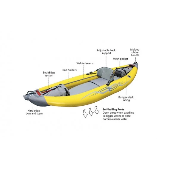 Advanced Elements StraitEdge Kayak 1er Kajak Luftboot Gelb 3 Advanced Elements StraitEdge Kayak 1er Kajak Luftboot Gelb – Bild 3