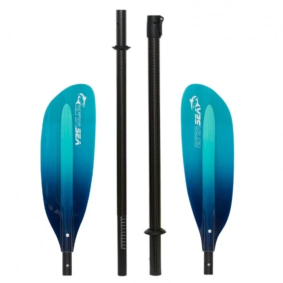 ExtaSea Pro Tour Carbon Vario Doppelpaddel | 220-240cm | 4-teilig | Blue-light Blue 2 ExtaSea Pro Tour Carbon Vario Doppelpaddel | 220-240cm | 4-teilig | Blue-light Blue – Bild 2