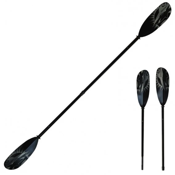 ExtaSea Tour Vario Fiberglas Doppelpaddel | 220-240cm | 2-teilig | Schwarz-grau 1 ExtaSea Tour Vario Fiberglas Doppelpaddel | 220-240cm | 2-teilig | Schwarz-grau
